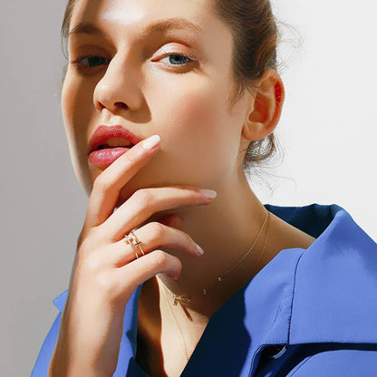 Double Bar - Delicate Cross Ring