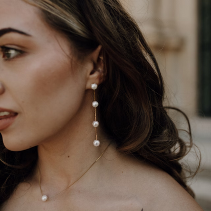 Azure Drop Statement Earrings - Long Azure Drop Earring