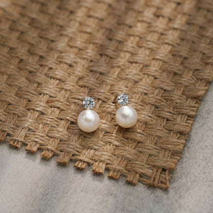 Emerald Stud Earrings - Delicate CZ Earrings