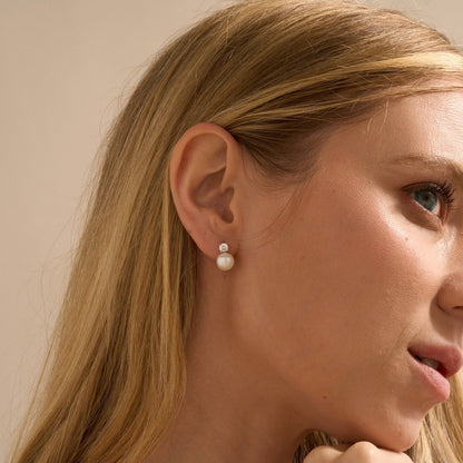 Emerald Stud Earrings - Delicate CZ Earrings