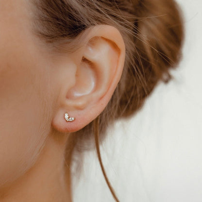 4-Piece Earring Set - Geometric Marquise Floral Zirconia by Ava