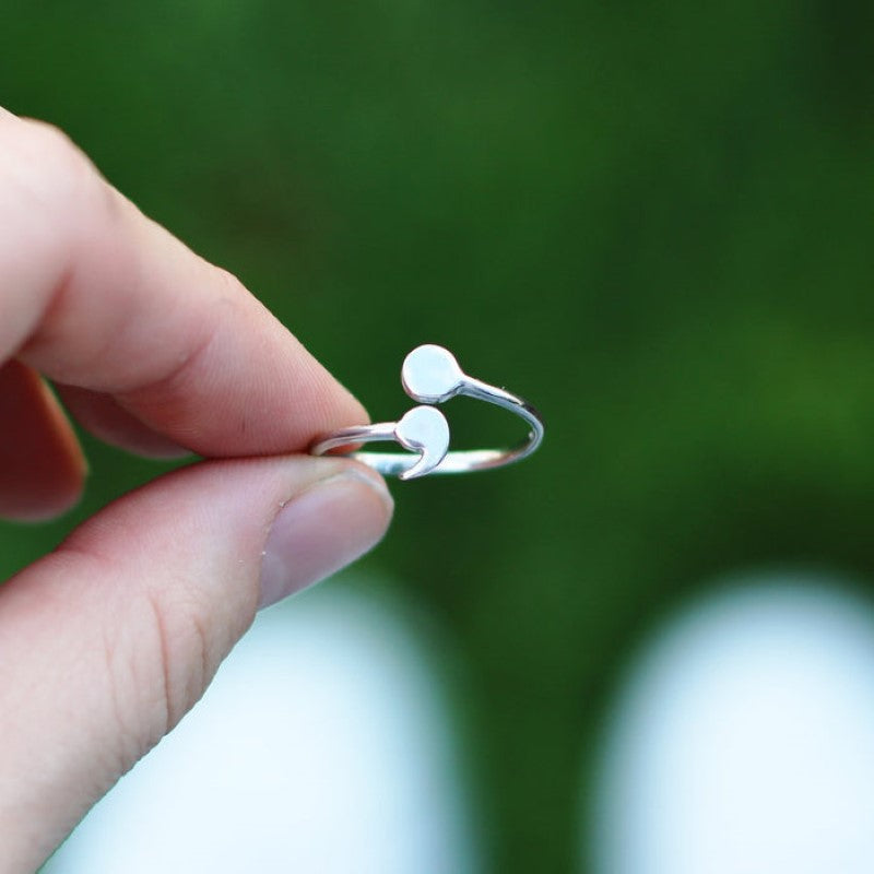 Delicate Semicolon Ring - Quincy Ring